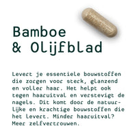 Le plan personnel de 30 jours de Bieke (feuilles de bambou et d'olivier, ginseng, lactobacillus)